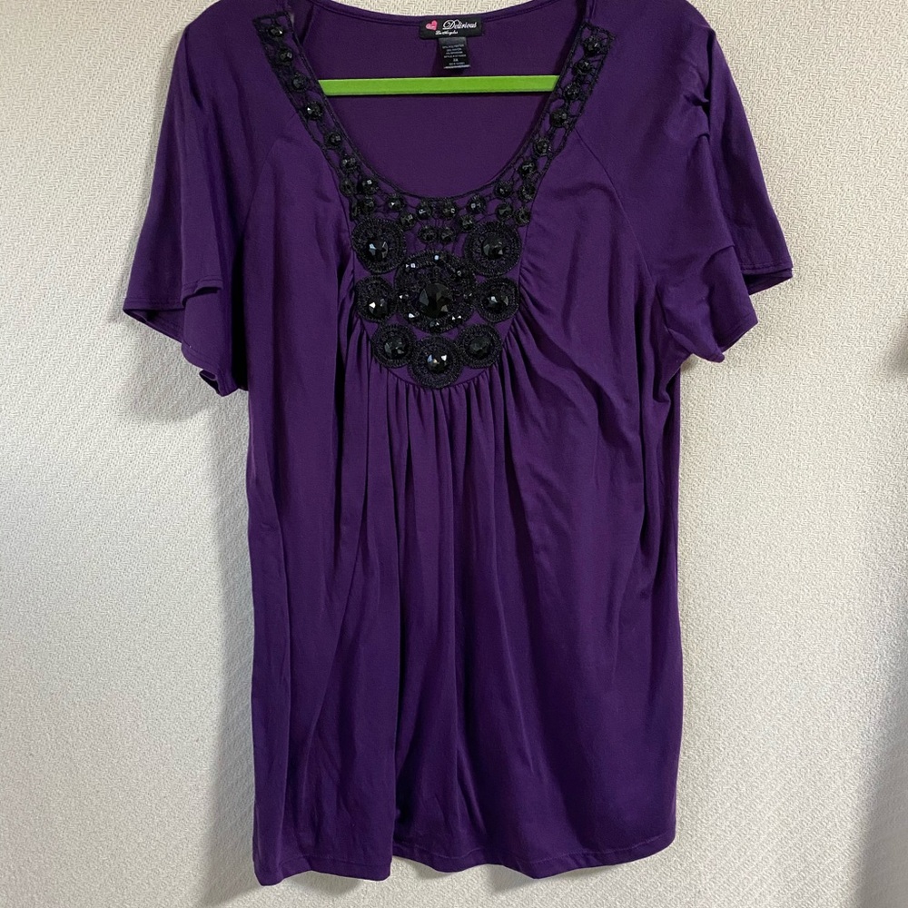 Delirious Purple & Black Gemstone Top 3X